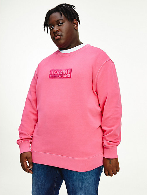 pink plus tonal logo sweatshirt for men tommy jeans