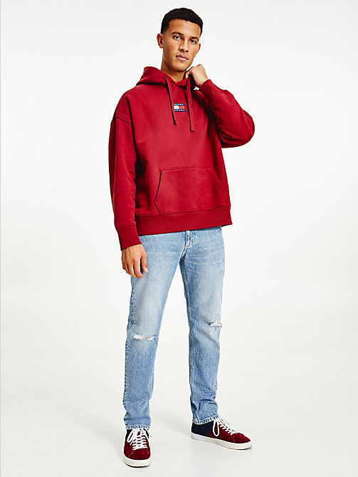 red badge fleece hoody for men tommy jeans