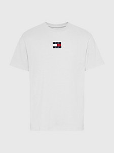 white badge classic fit t-shirt for men tommy jeans