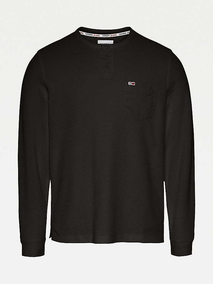 Tommy Hilfiger Waffle Long Sleeve Tee T-Shirt Homme