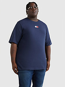 blue plus organic cotton jersey badge t-shirt for men tommy jeans
