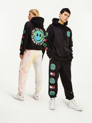 Luv The World Logo Hoody Black Tommy Hilfiger