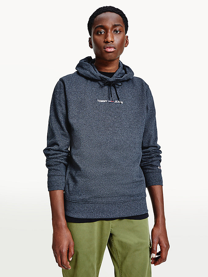 schwarz essential hoodie mit logo für herren - tommy jeans