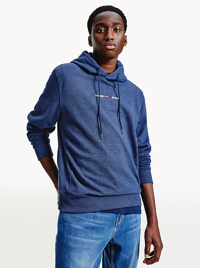 blue essential logo hoody for men tommy jeans