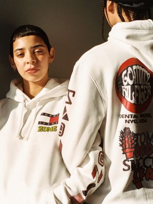 tommy jeans logo hoodie women's