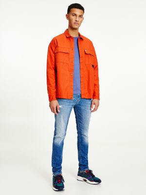 Tommy Jeans Tech Organic Cotton Twill Overshirt | ORANGE | Tommy Hilfiger