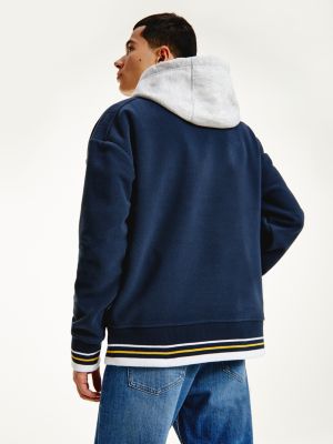 Hoodie aus Polar-Fleece mit V-Ausschnitt | BLAU | Tommy Hilfiger