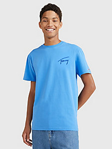 blue signature classic fit t-shirt for men tommy jeans