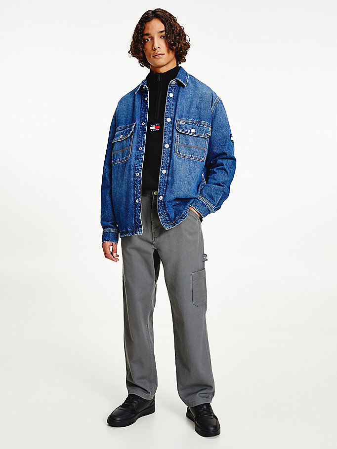 denim denim-shacket im worker-stil für herren - tommy jeans