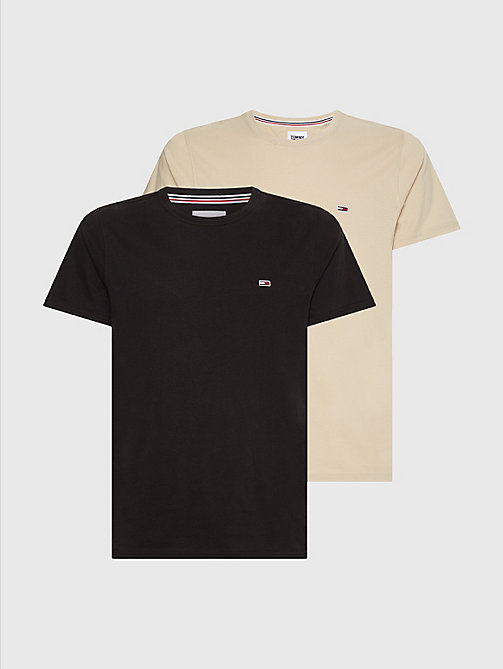 meerdere kleuren set van 2 slim fit t-shirts met ronde hals voor heren - tommy jeans