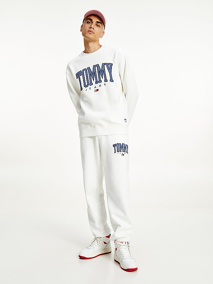 white college relaxed fit sweatshirt for men tommy jeans