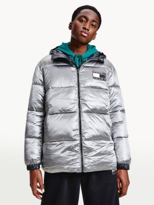 white reversible padded puffer jacket