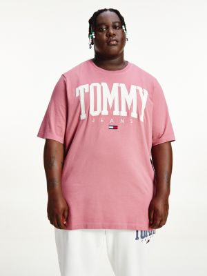 Plus College Bold Logo Classic T-Shirt | PINK | Tommy