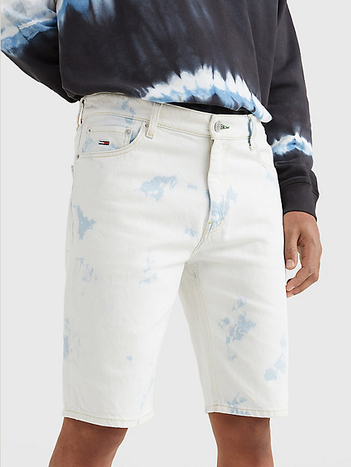 деним джинсовые шорты dad с узором tie & dye для женщины - tommy jeans