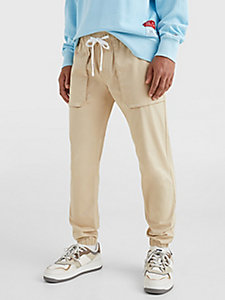 beige scanton jogger met elastische taille voor heren - tommy jeans