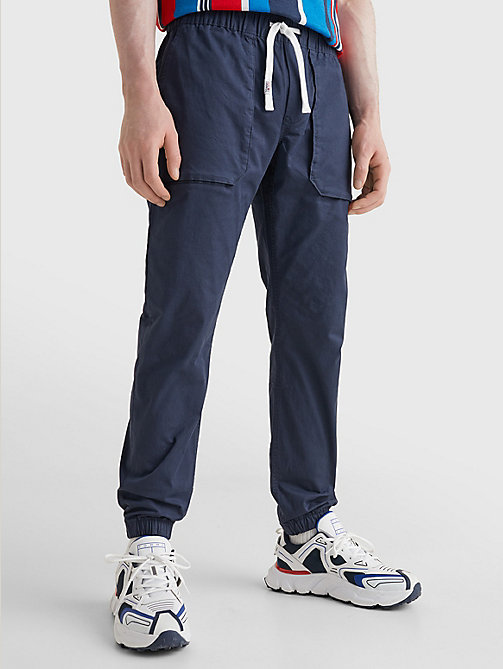 blau scanton jogginghose mit stretch-bündchen für herren - tommy jeans