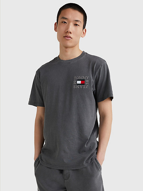 black organic cotton boxy t-shirt for men tommy jeans