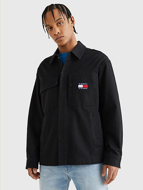 black workwear canvas jacket for men tommy jeans