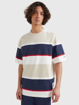 Stripe Organic Cotton T-Shirt | BEIGE | Tommy Hilfiger