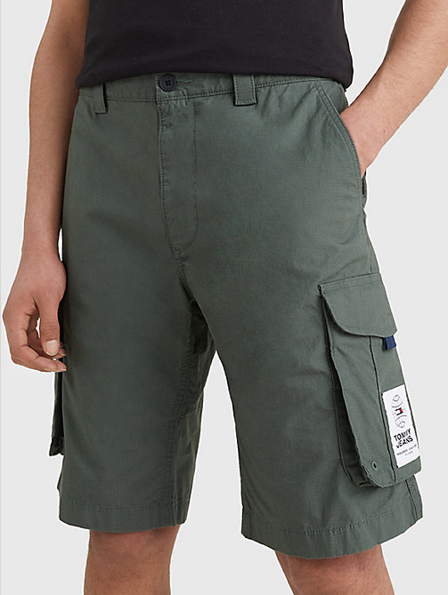 green ethan lightweight cargo shorts for men tommy jeans