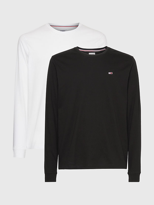 BLACK/WHITE 2-Pack Long Sleeve Jersey T-Shirts for men TOMMY JEANS