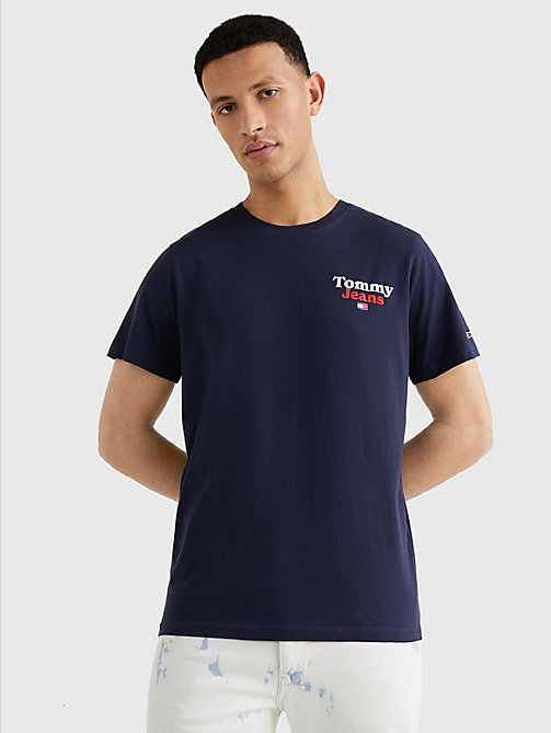 camiseta con logo estampado azul de mujer tommy jeans