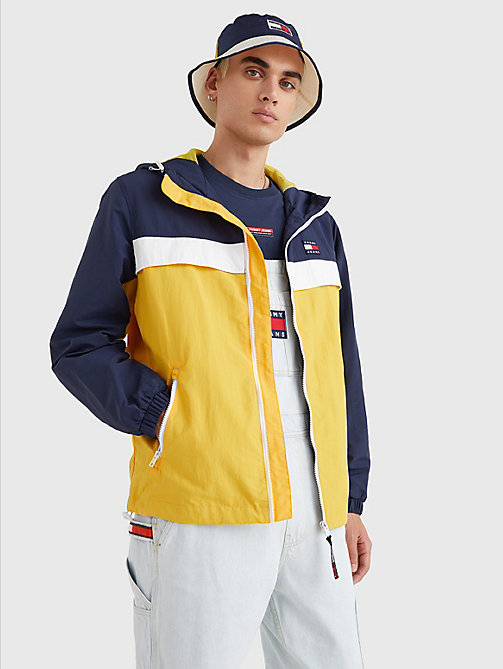 yellow badge chicago windbreaker for men tommy jeans