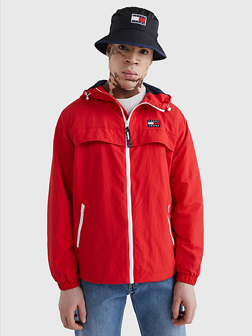 red chicago windbreaker for men tommy jeans