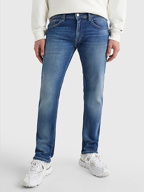 denim ryan straight jeans met fading voor men - tommy jeans