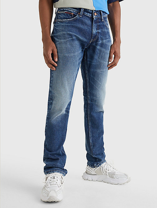 denim scanton slim jeans met fading voor men - tommy jeans