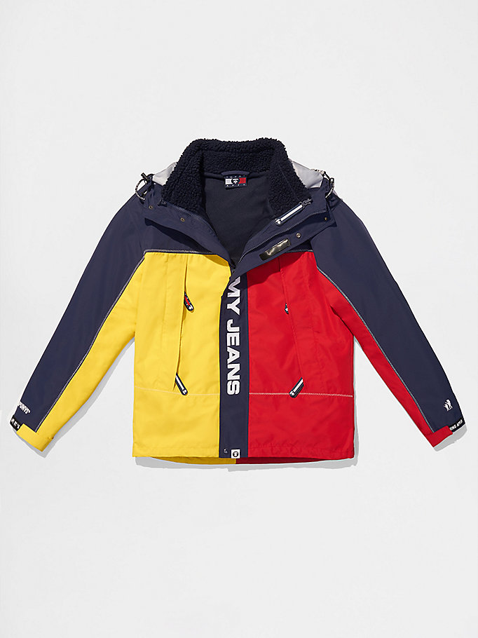 giacca 2 in 1 tommy x aape blu da unisex tommy jeans