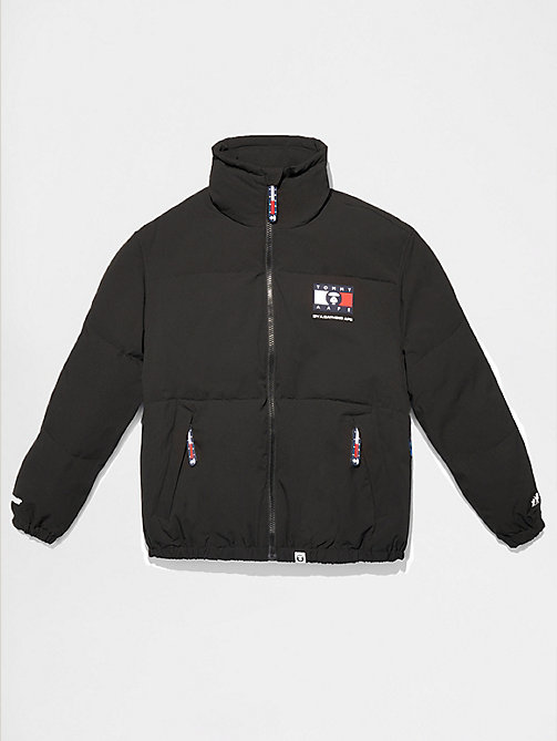 black tommy x aape exclusive puffer jacket for unisex tommy jeans