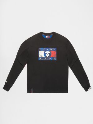 Tommy X AAPE Long Sleeve T-Shirt | BLACK | Tommy Hilfiger