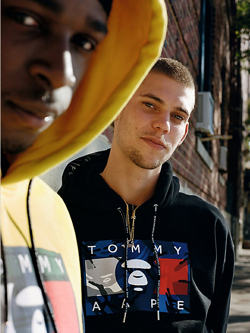 black tommy x aape hoody for unisex tommy jeans
