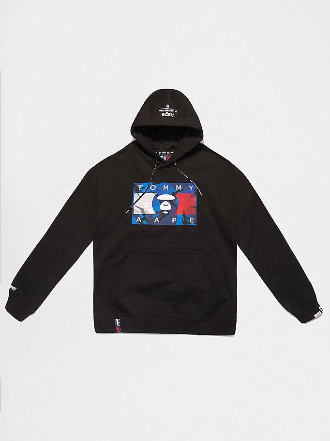 black tommy x aape hoody for unisex tommy jeans