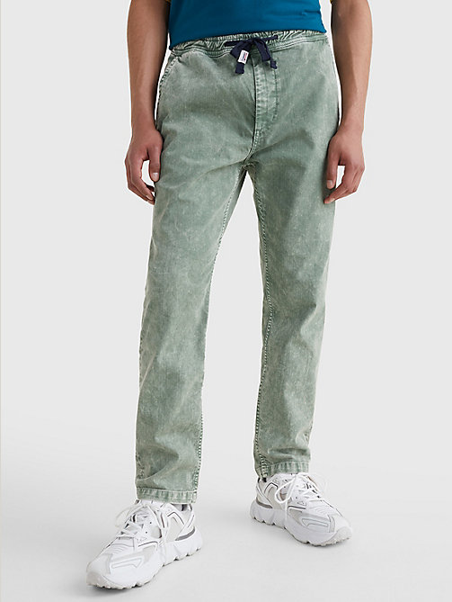 grey stretch denim joggers for men tommy jeans