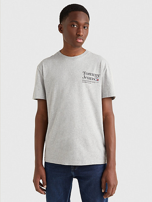 grey back logo t-shirt for men tommy jeans