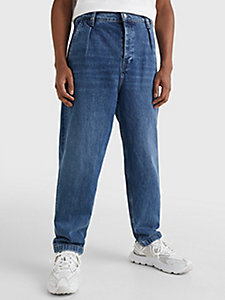 denim tonal logo bax tapered jeans for men tommy jeans