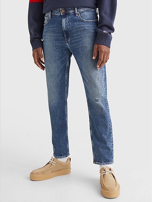 jean dad fuselé coupe standard denim pour hommes tommy jeans
