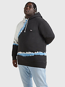 schwarz plus batik-hoodie aus bio-baumwolle für herren - tommy jeans