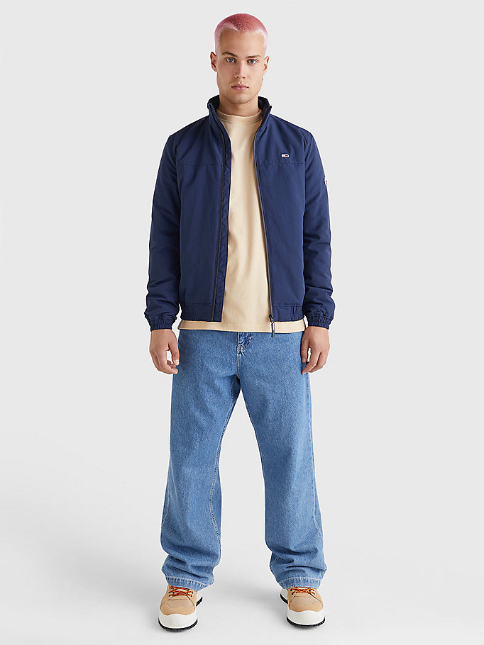 blue essential padded bomber jacket for men tommy jeans