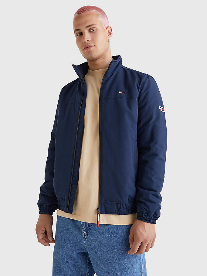 blue essential padded bomber jacket for men tommy jeans