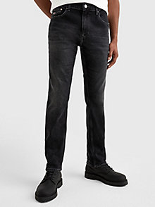 denim austin schwarze slim jeans mit fade-effekt für men - tommy jeans