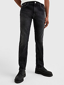 denim austin schwarze slim jeans mit fade-effekt für herren - tommy jeans