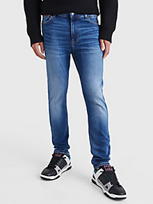 denim simon skinny jeans met fading voor heren - tommy jeans