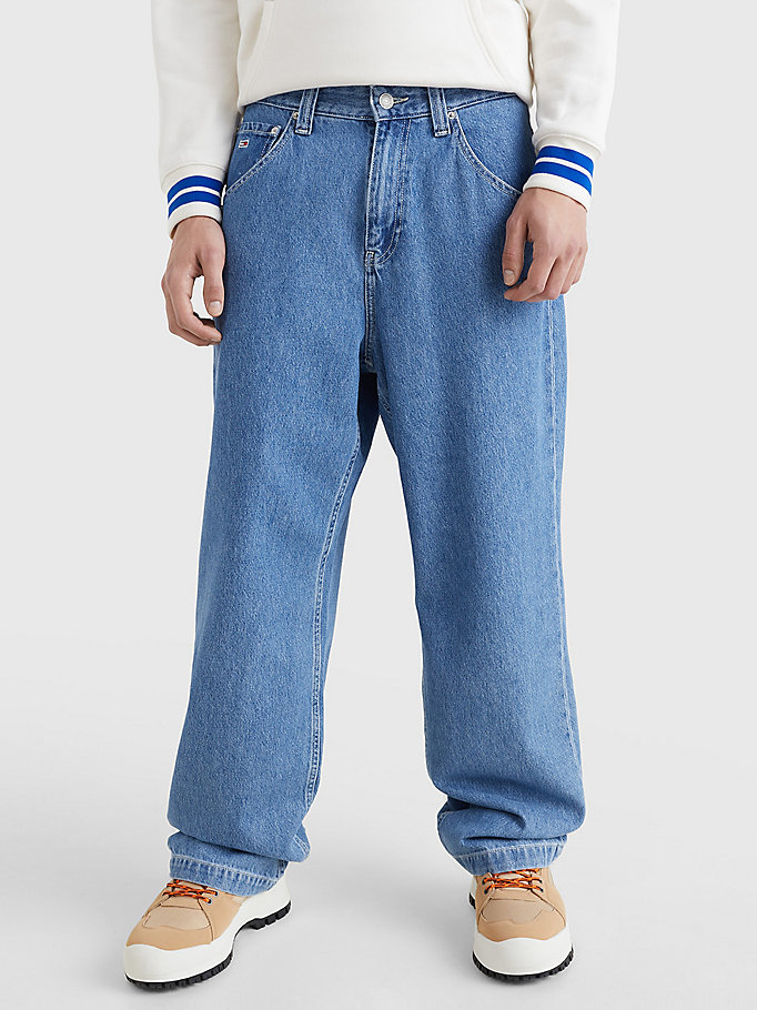 denim baggy jeans met comfort fit voor heren - tommy jeans