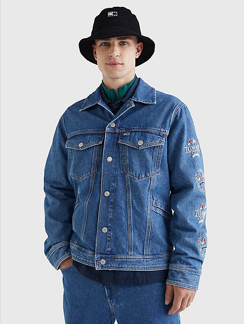 denim oversized denim trucker jacket for men tommy jeans