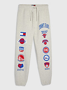 grey tommy jeans & nba relaxed team joggers for men tommy jeans