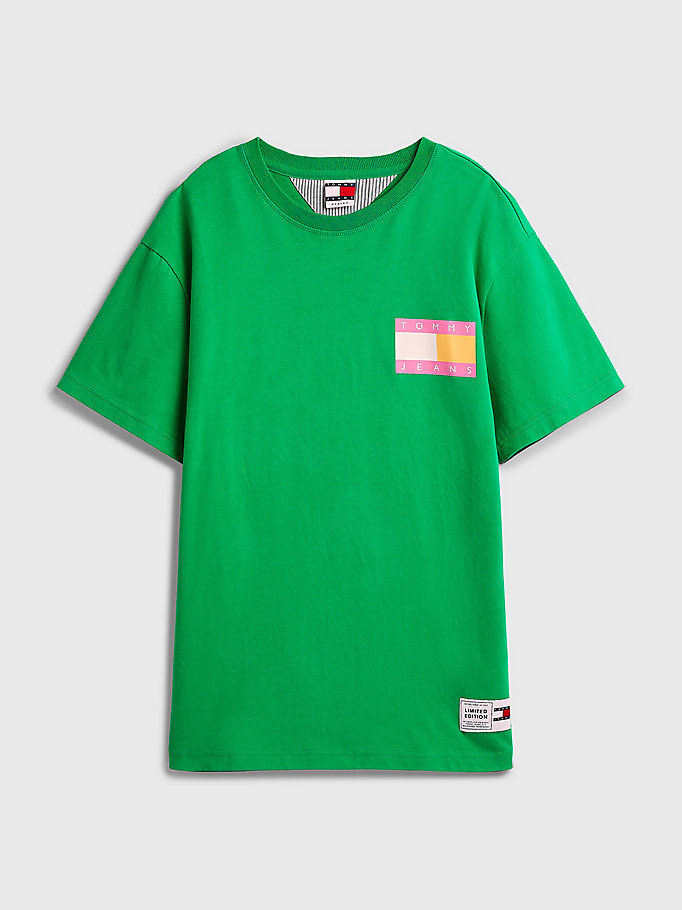 groen exclusive pop drop t-shirt voor men - tommy jeans