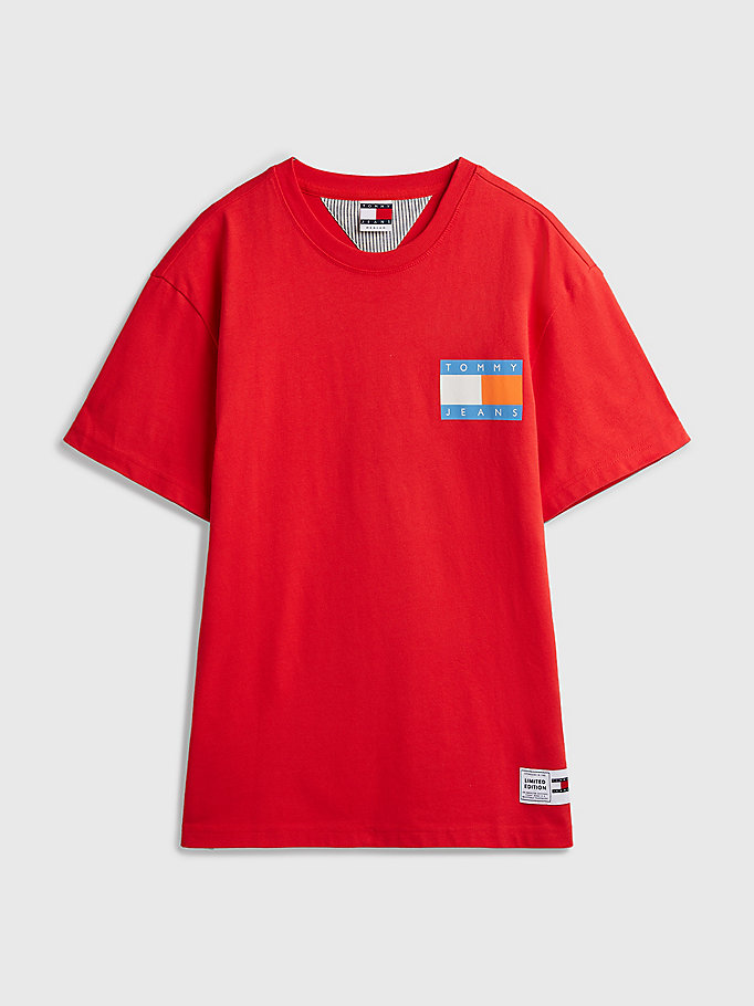 rood exclusive pop drop t-shirt voor men - tommy jeans